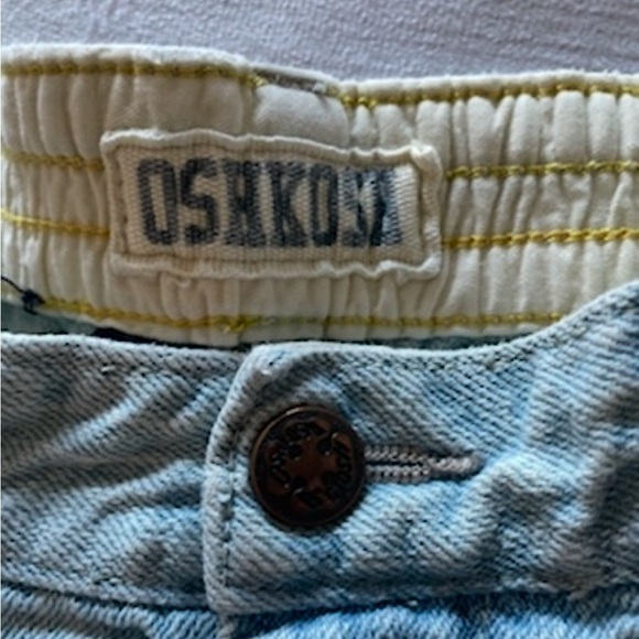 Vintage OshKosh B'gosh Carpenter Shorts Toddler Boys 2T Light Wash Snap Button - Picture 2 of 11